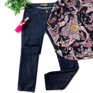 Express Zelda Skinny Jeans Wiskered Dark Wash